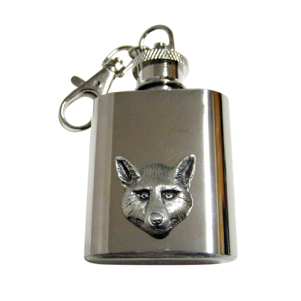 Textured Fox Head Keychain Flask - image 1
